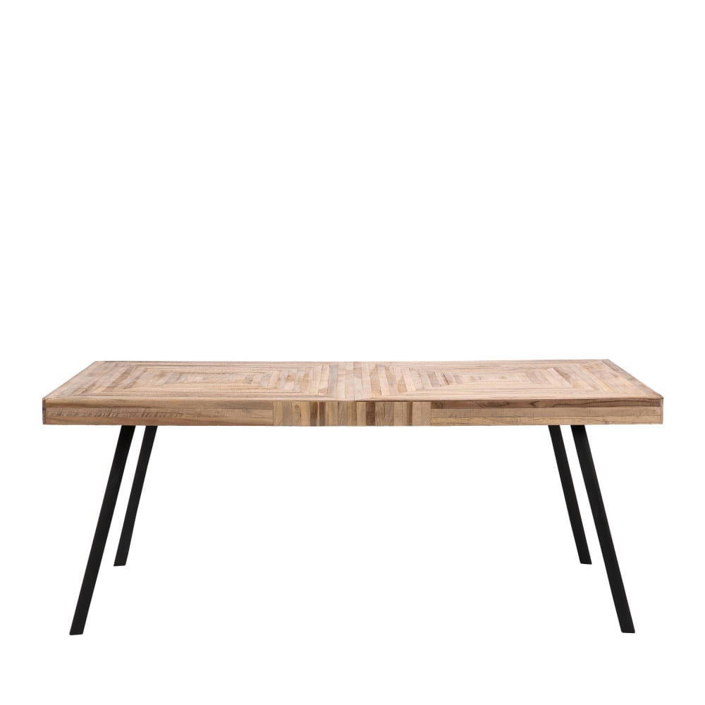 PAMENANG - Table à manger en métal et teck recyclé 200x90cm bois
