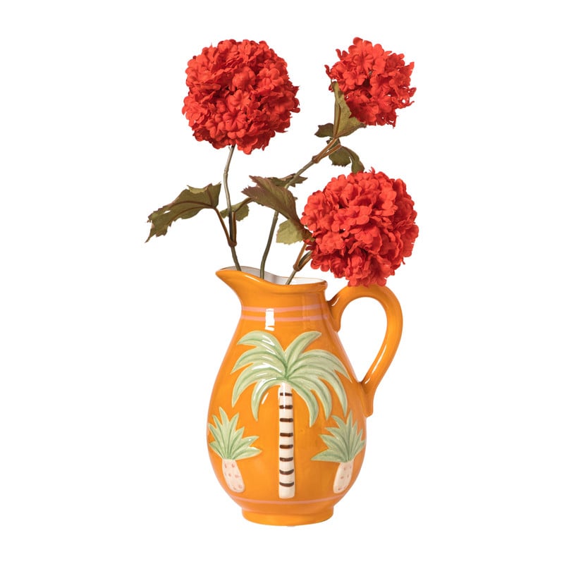 Vaas palmboom - oranje - 18.9x14.7x12.7 cm