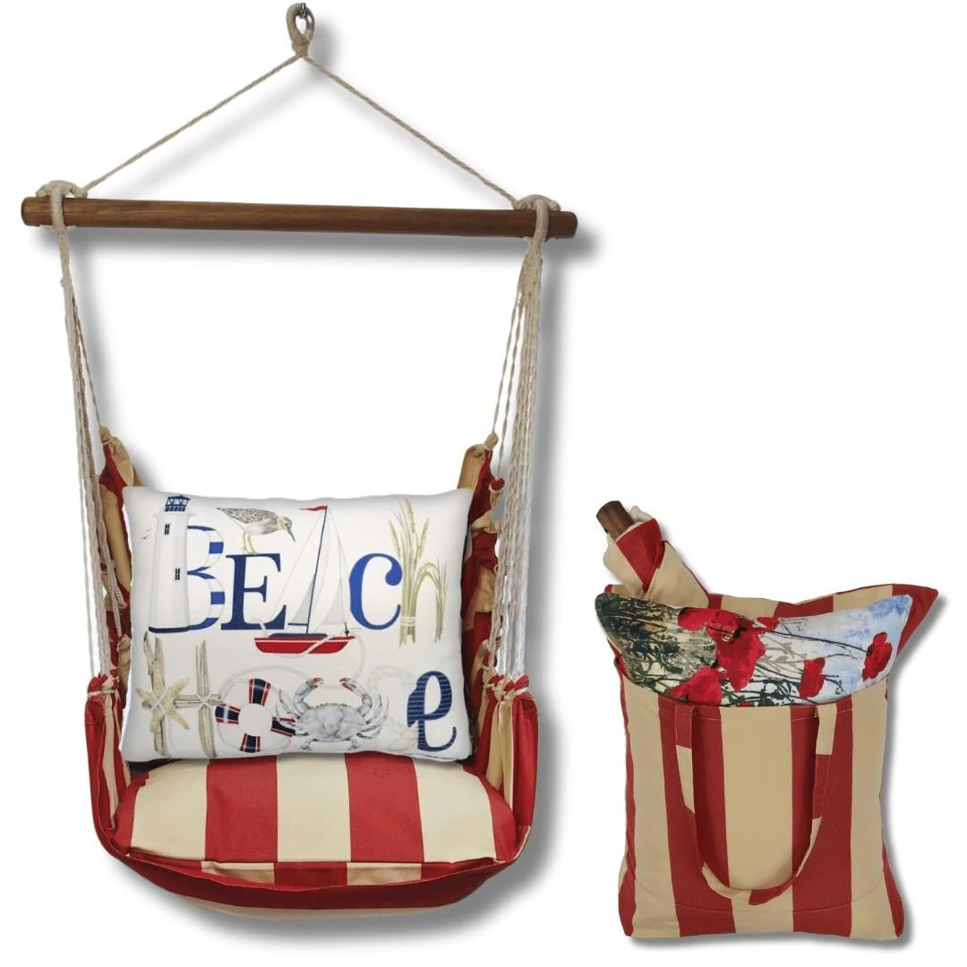 Magnolia Casual Swing Set 4 piece - Americana Stripe w/ Beach House