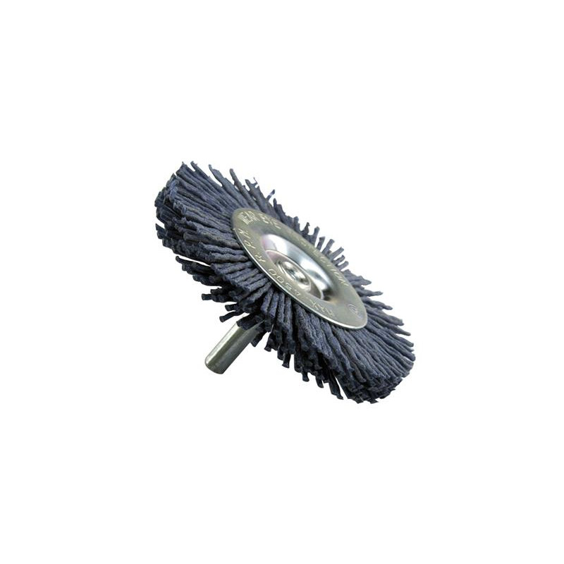 Brosse circulaire avec fil en nylon bleu ø 75 mm grain 75
