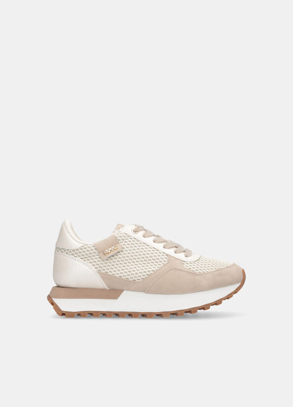Sneakers in glitter mesh