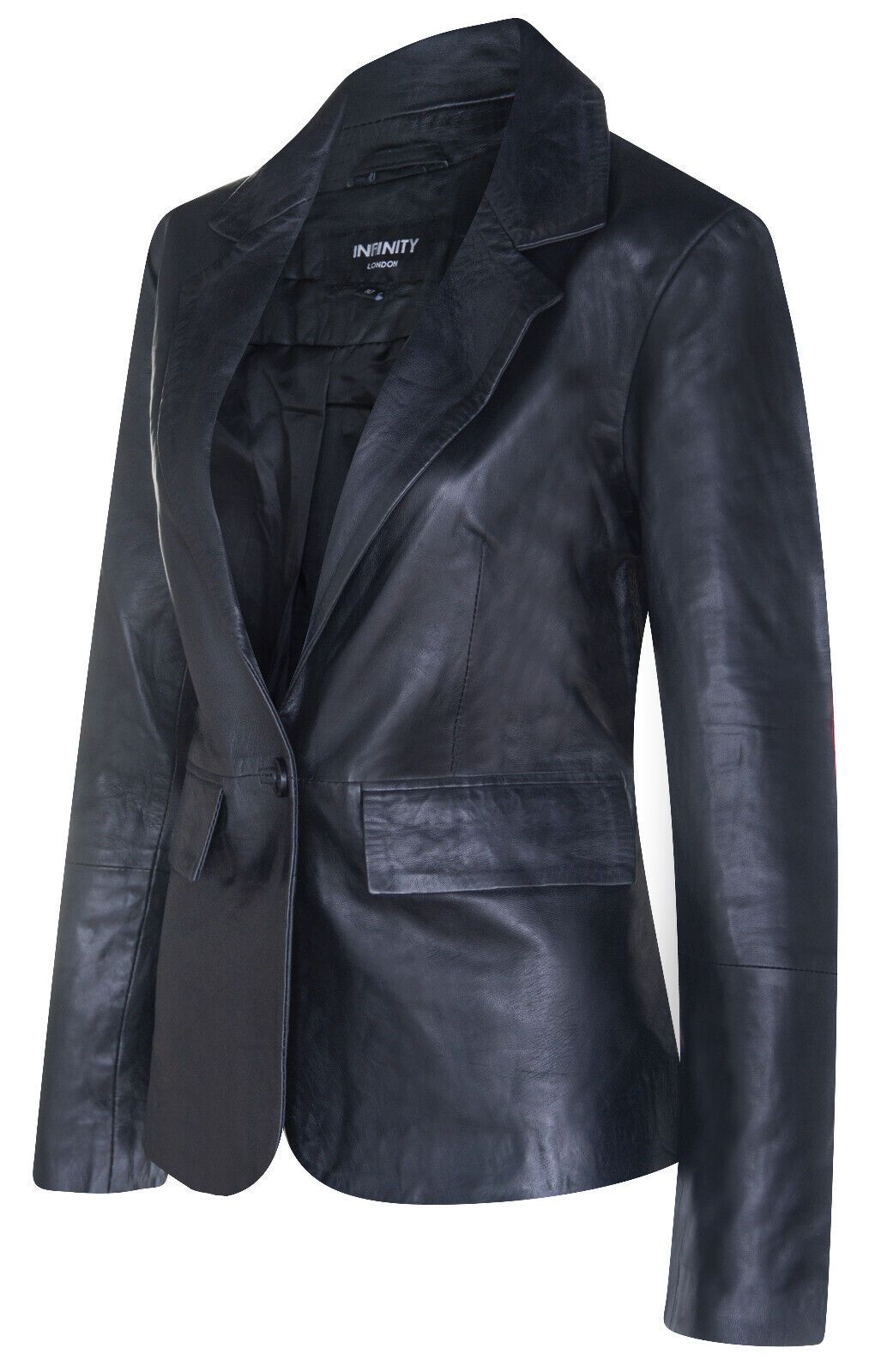Infinity Leather One Button Leather Blazer Jacket-Newhaven