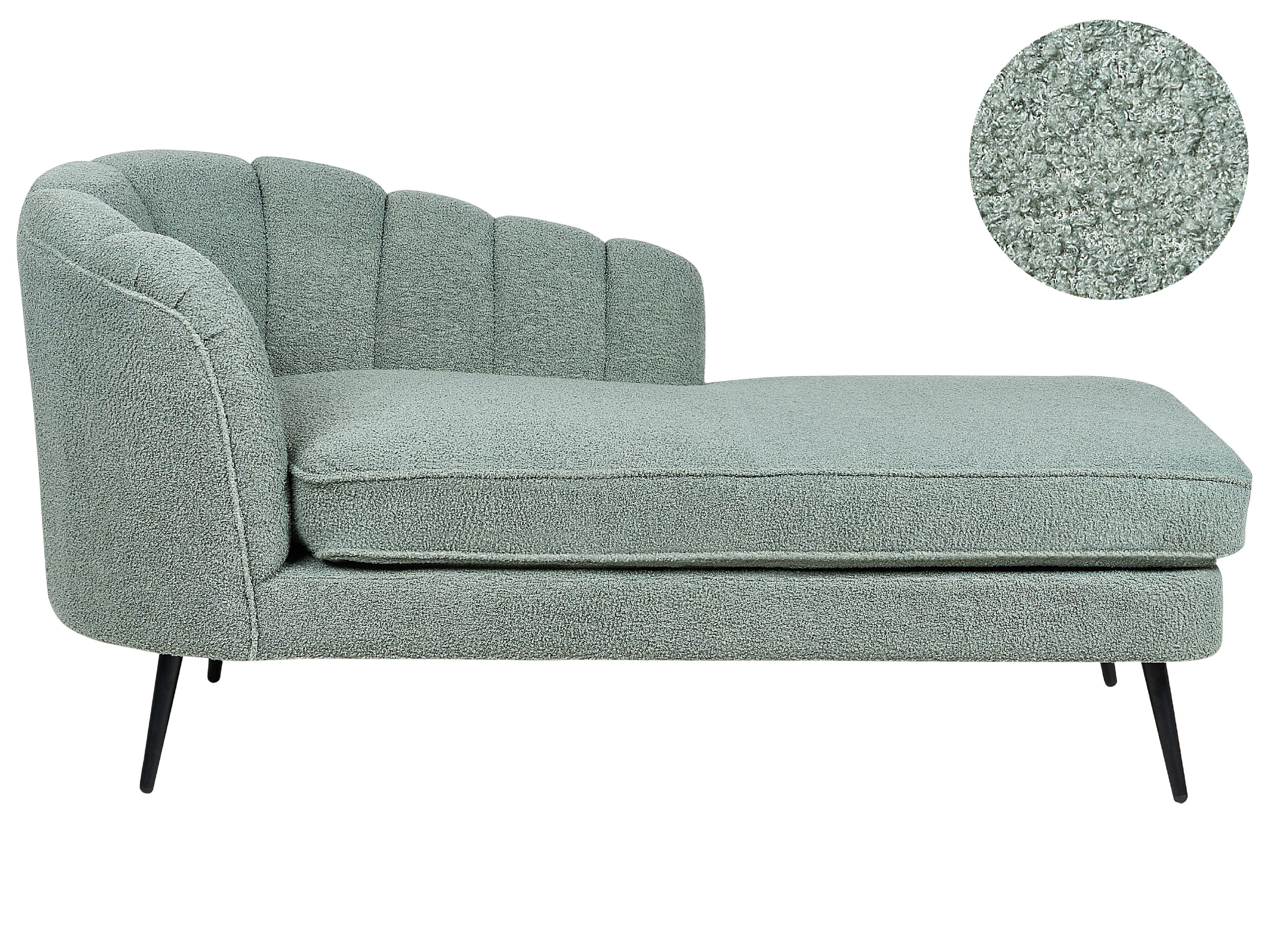 Left-Hand Chaise Longue ALLIER Boucle Green
