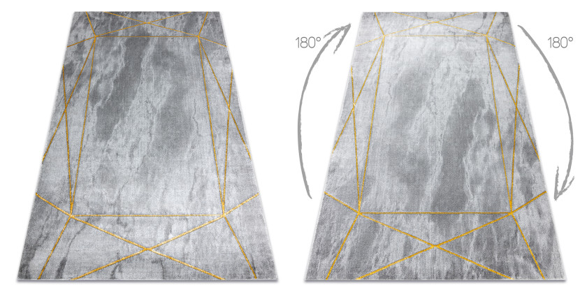 Dywan EMERALD ekskluzywny 1022 glamour, stylowy geometryczny, 80x150 cm