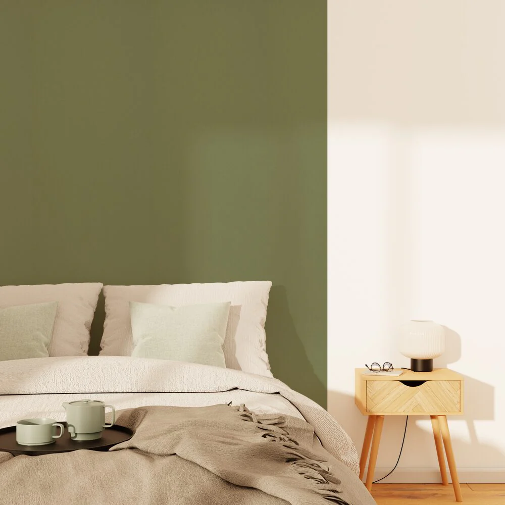 4MURS Papier peint intissé OPAL coloris vert olive