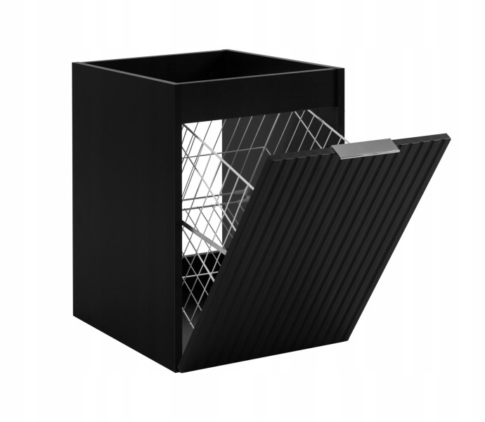 Szafka FLOW 40 cm czarna ryflowany front trzy uchwyty nowoczesna