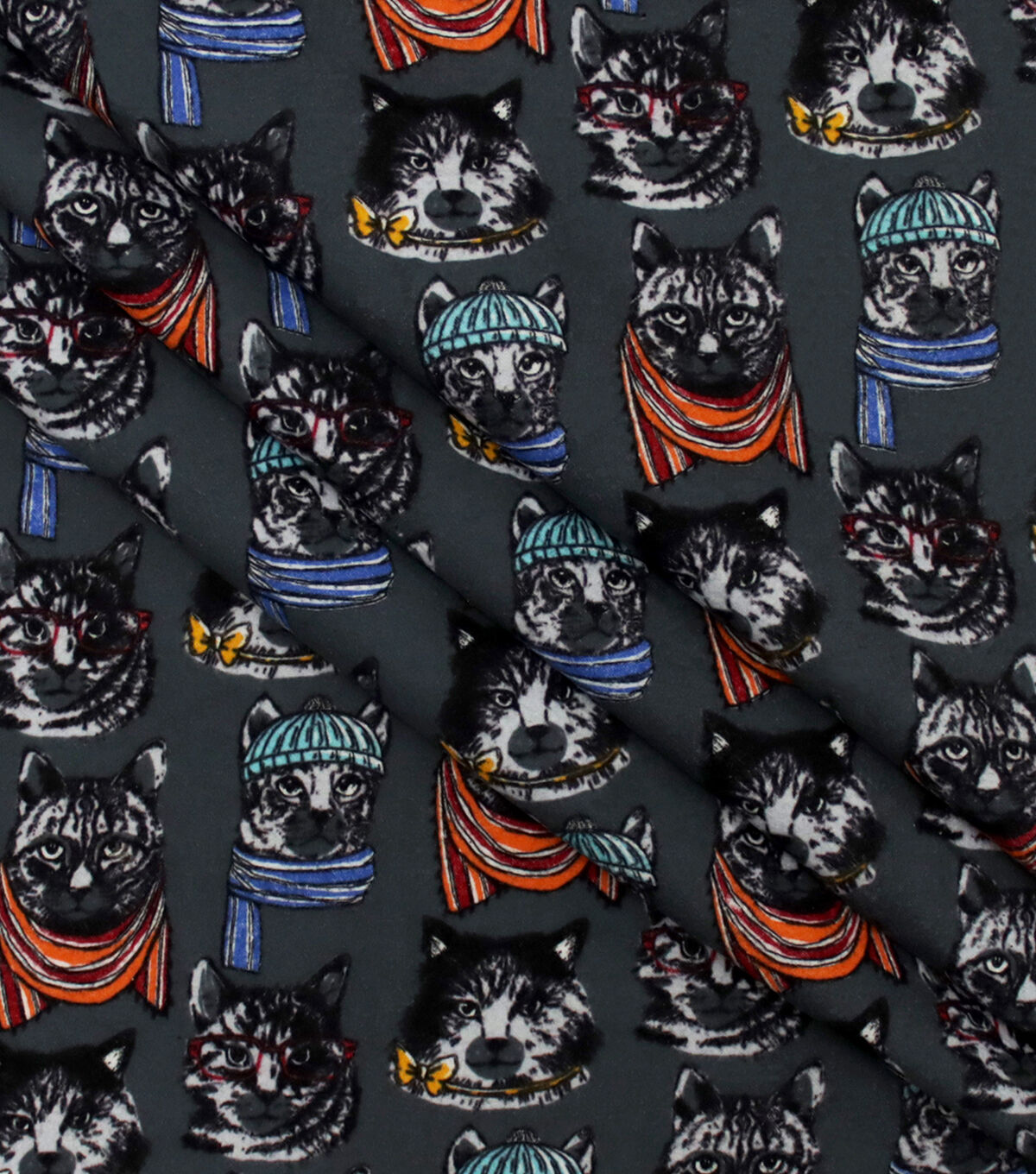 Cats in Scarves Super Snuggle Flannel Fabric