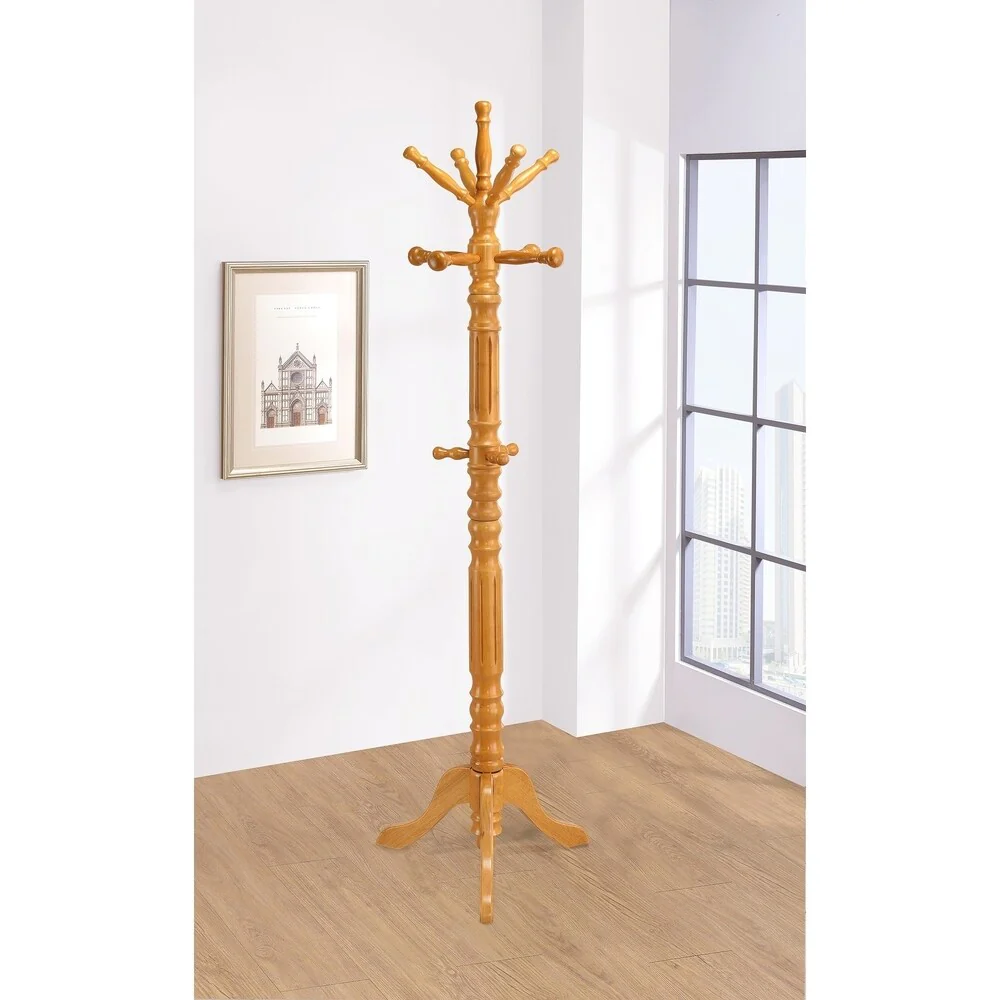 Copper Grove Maliti Turned Honey Post Coat Rack