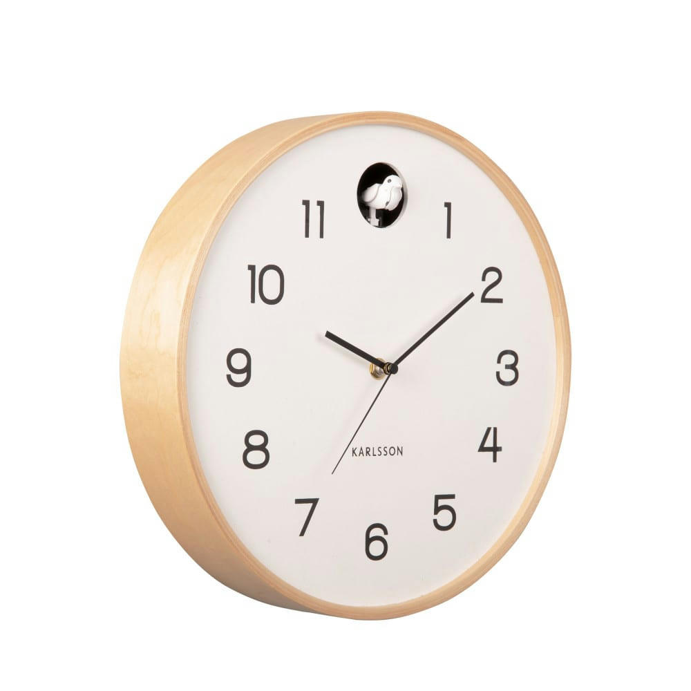 NATURAL CUCKOO - Horloge murale ronde D31,5cm blanc
