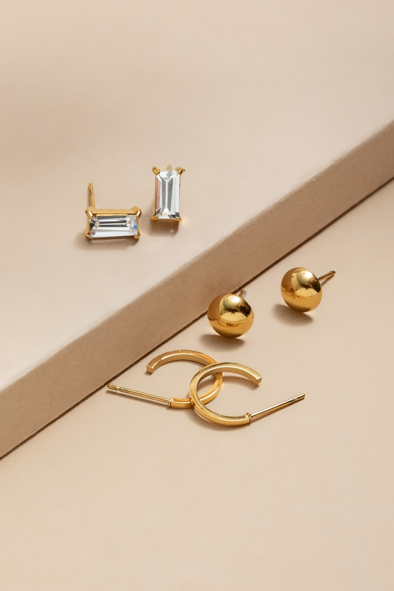 Cindy Stainless Steel Mixed Earring Set