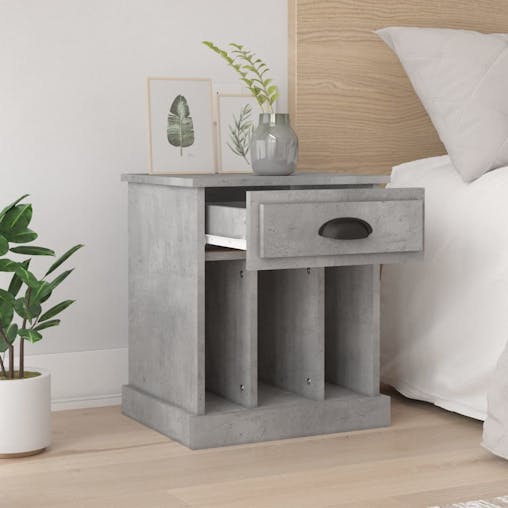 NNEVL Bedside Cabinets 2 pcs Concrete Grey 43x36x50 cm