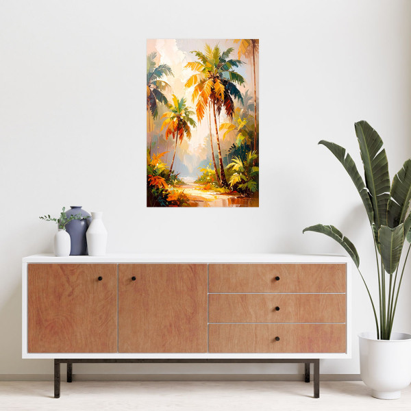 Naklejka na ścianę do salonu Feeby Palmy Dżungla Las Topikalny 20x30