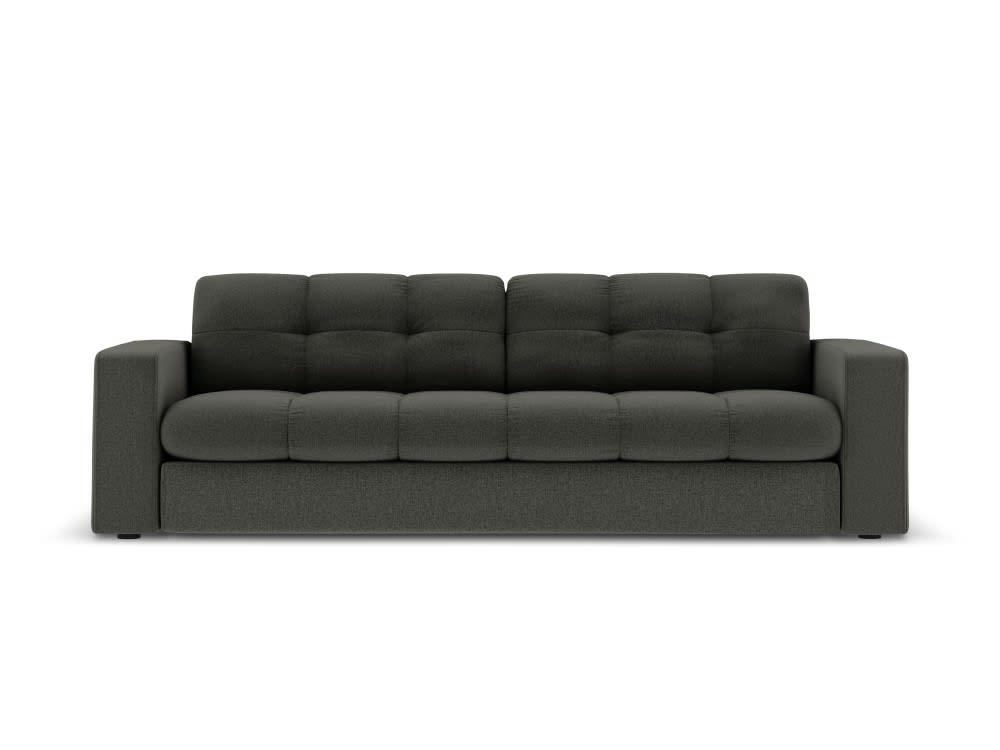 JUSTIN - Canapé 3 places en tissu structuré gris foncé