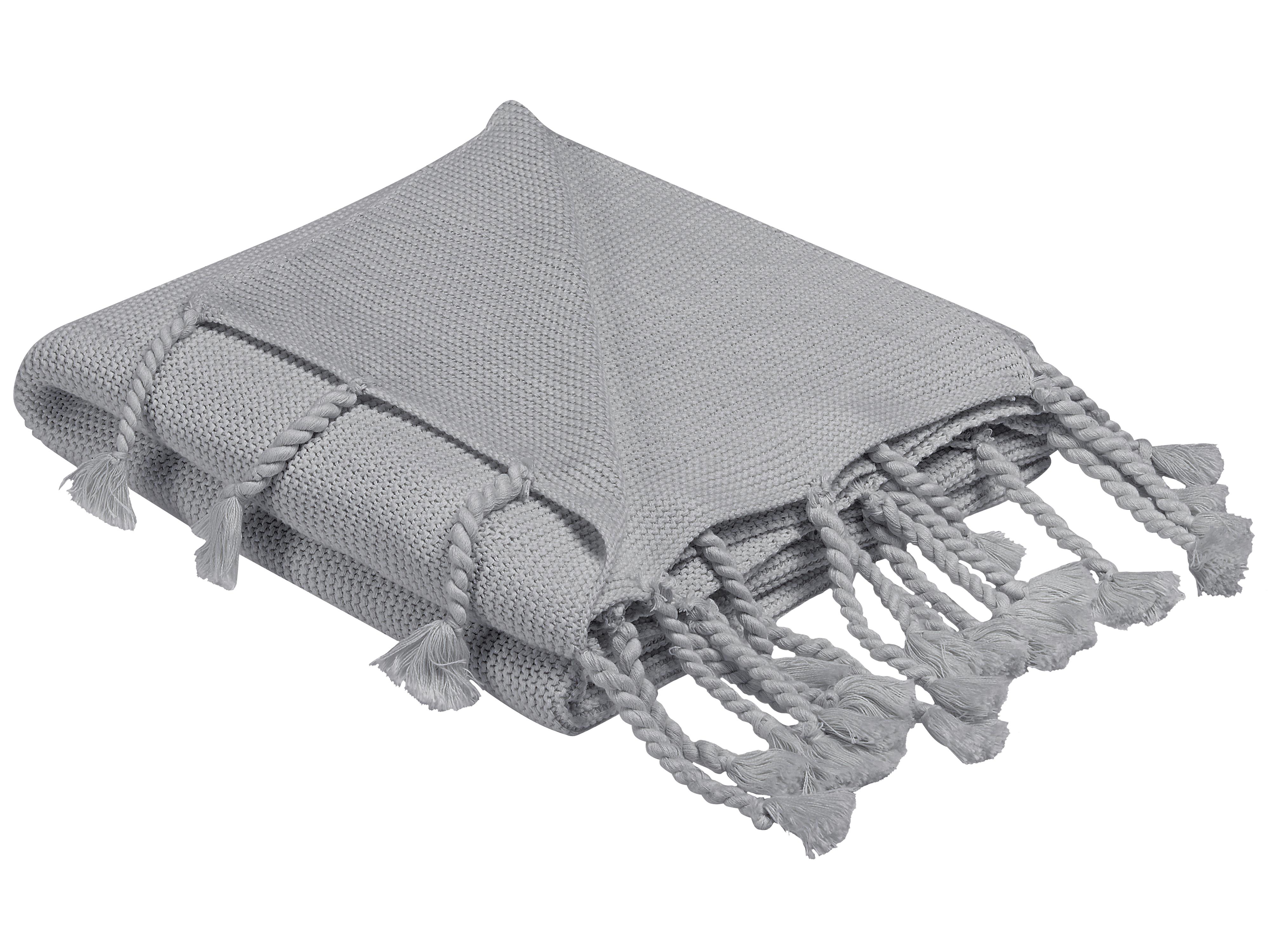 Blanket NAZILLI Cotton 125 x 150 cm Light Grey