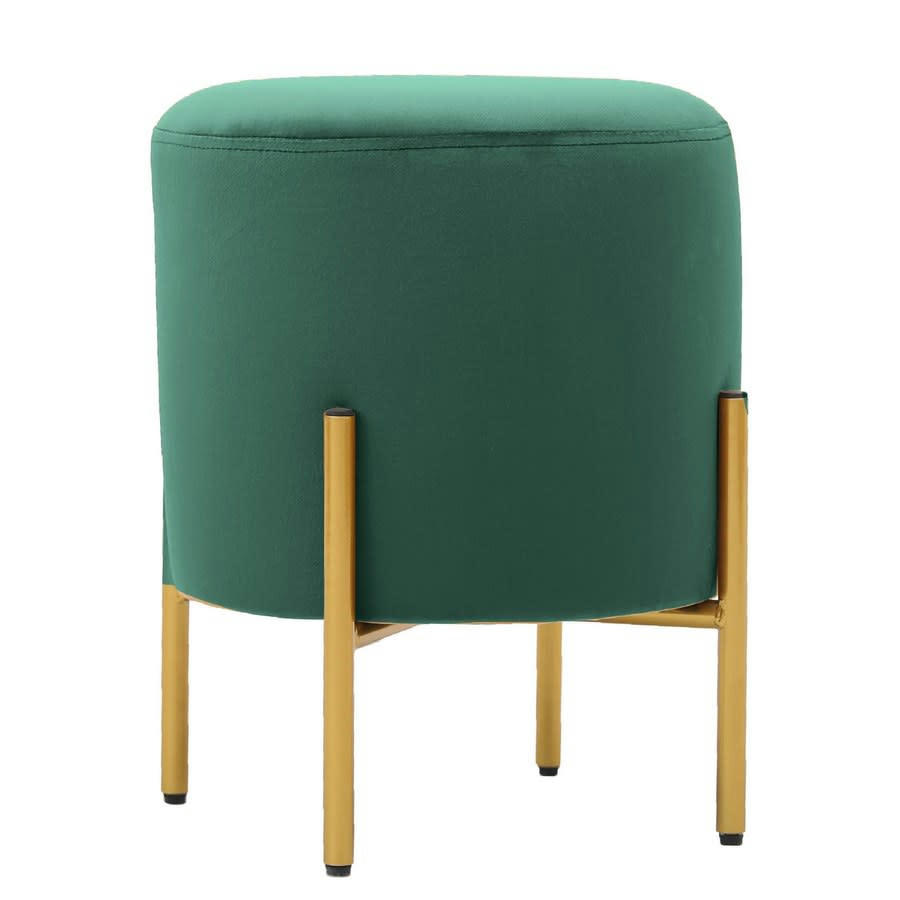 VELVET - Pouf rond en velours vert