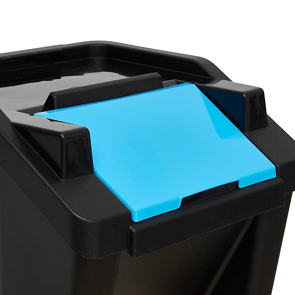 Lot de 3 poubelles de tri 30L - Noir- 5five