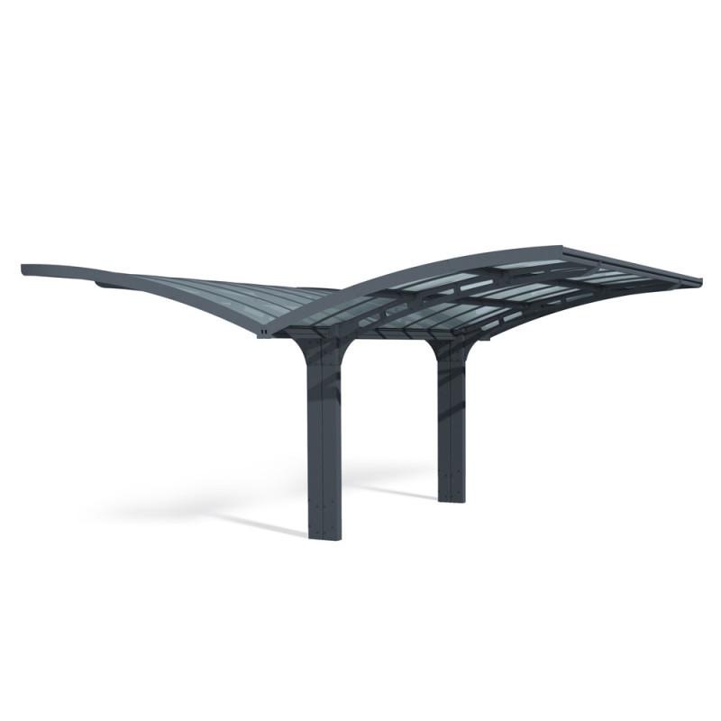 Carport en aluminium Arizona Breeze gris foncé 26,9 m²