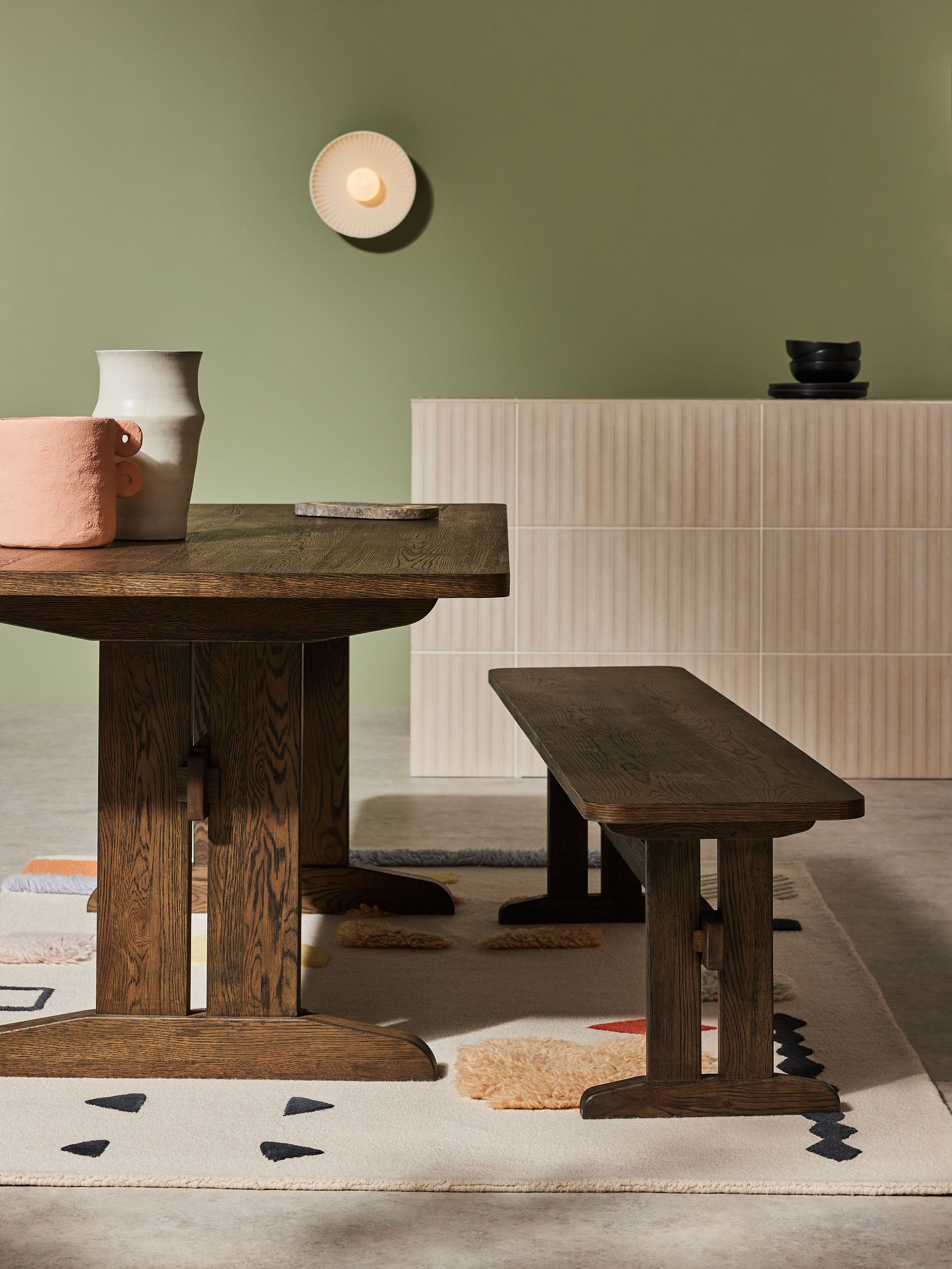 Quinn Dining Bench in Dark Oak