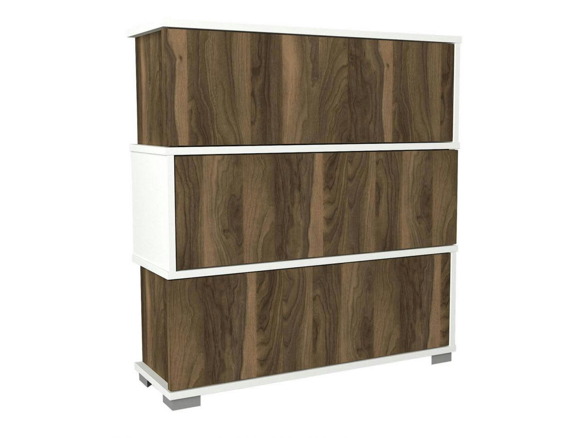 FITIO - FITIO Meuble à chaussure blanc et noyer