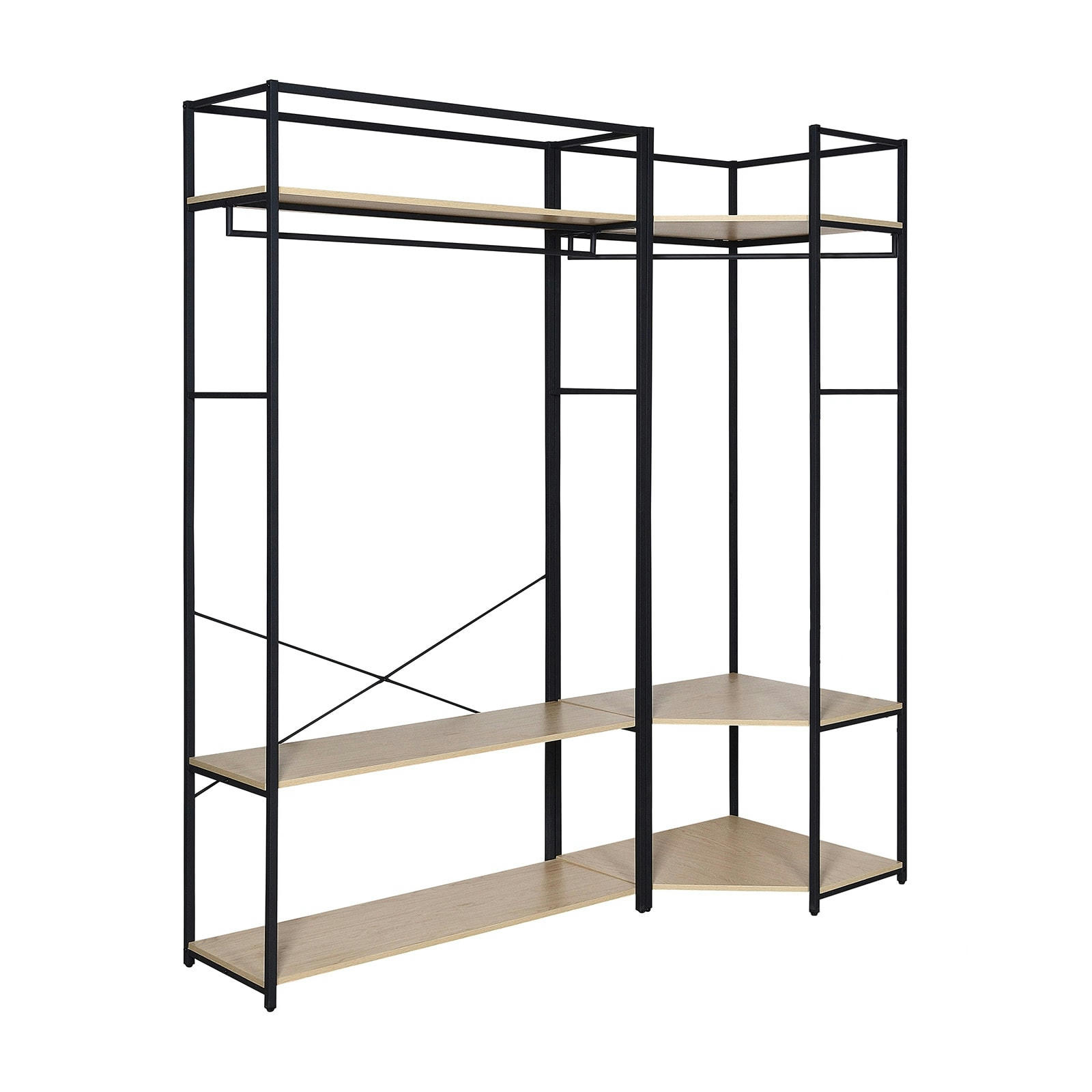 KLEID - Portants vêtements bois et métal NOIR - Lot de 2 -