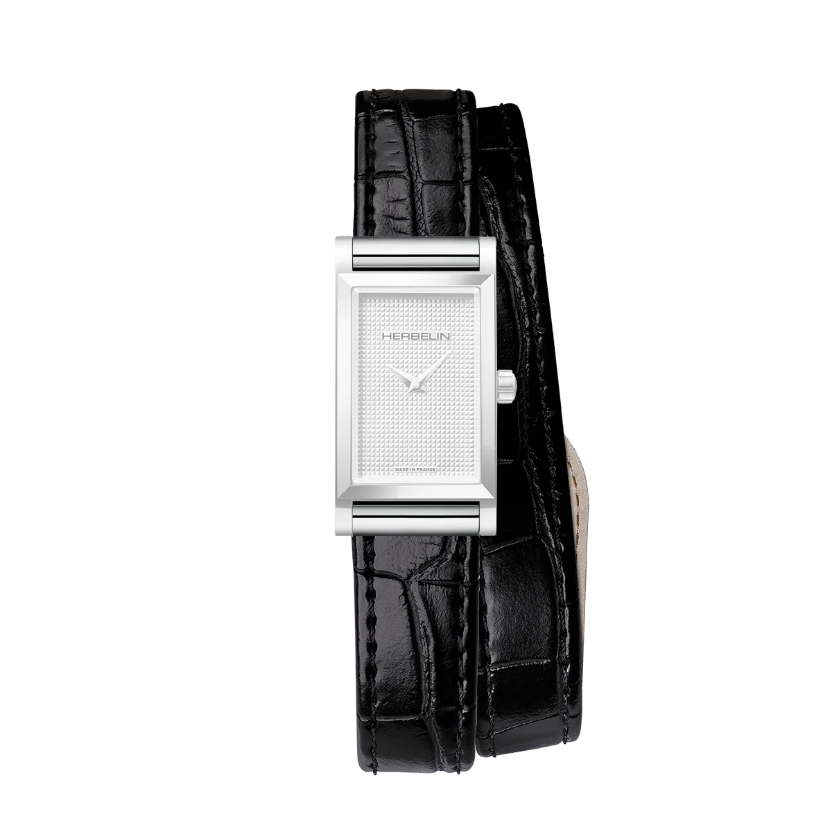 ANTARÈS – BRACELET DOUBLE – NOIR ALLIGATOR
