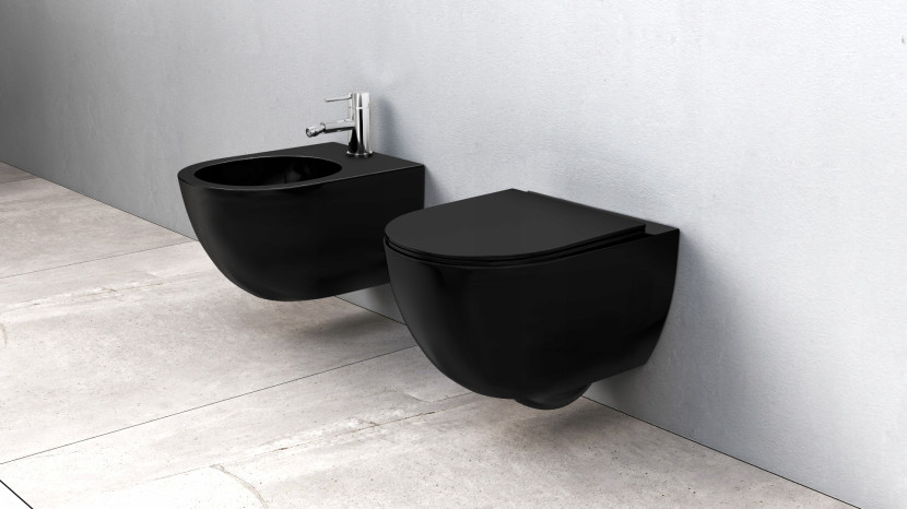 Misa Wc Carlo Mini Rimless Flat Black Mat Matowa