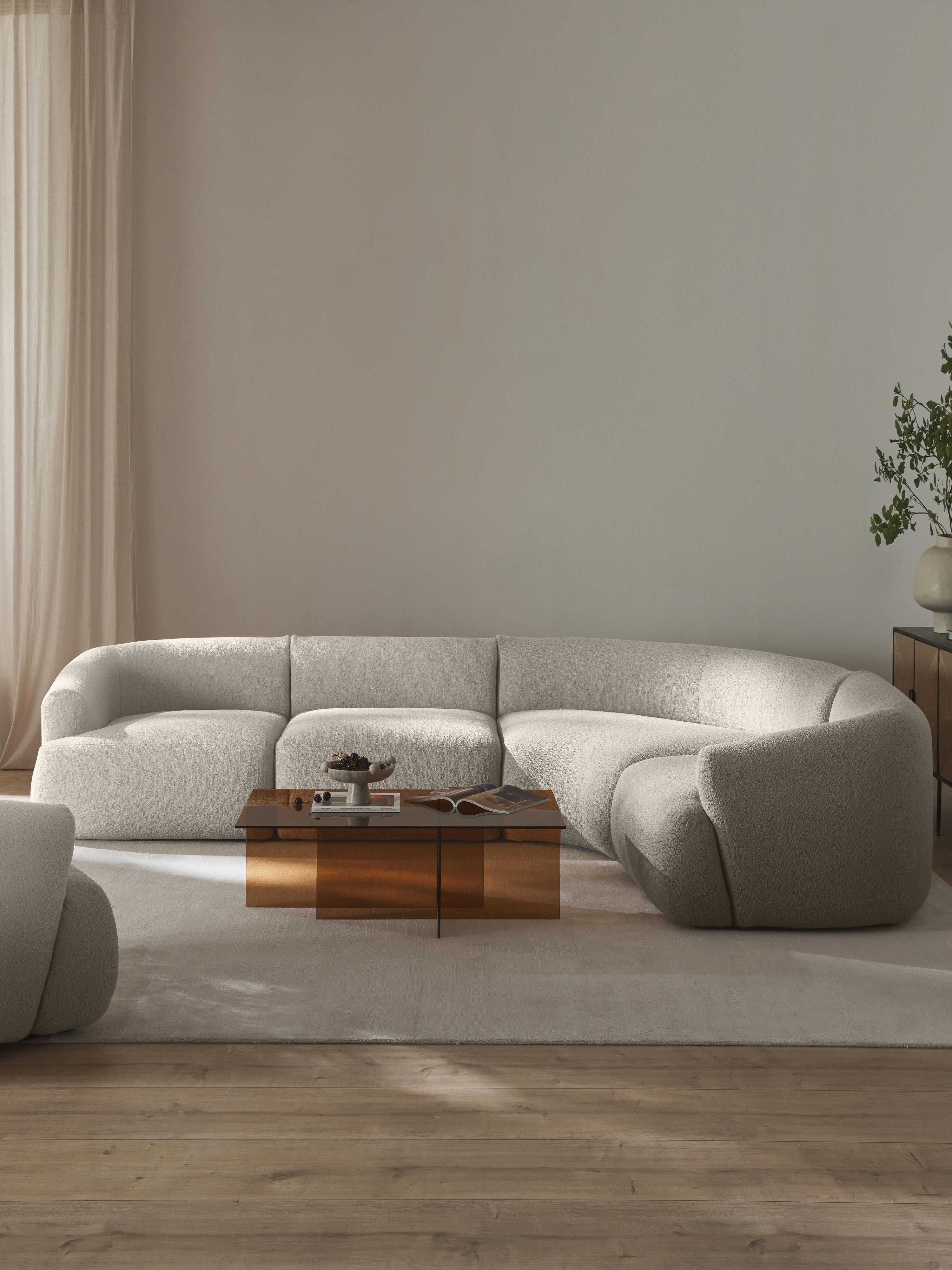 Modulares Bouclé-Ecksofa Sofia (4-Sitzer)