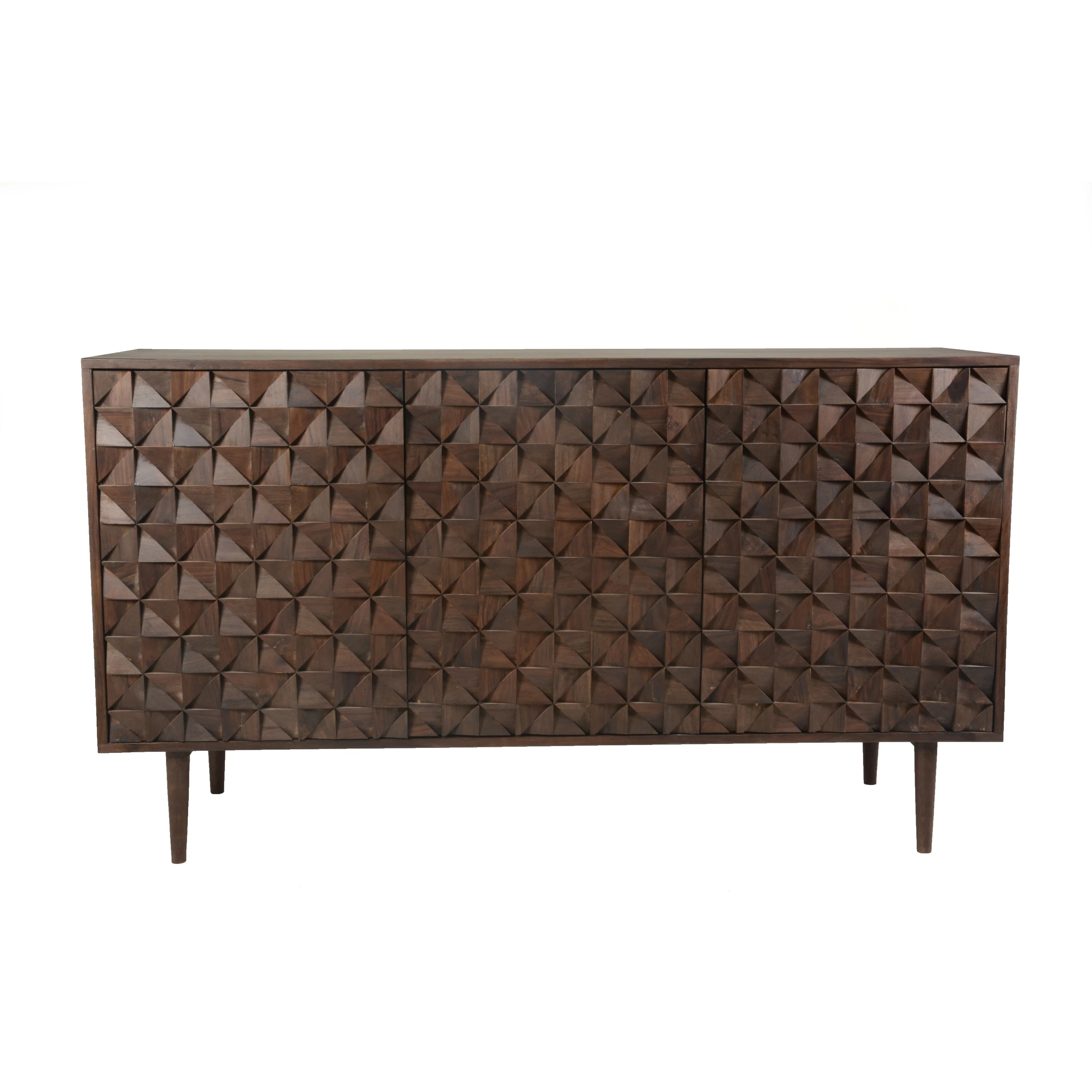 Macari Rustic Solid Wood Textured Door Sideboard