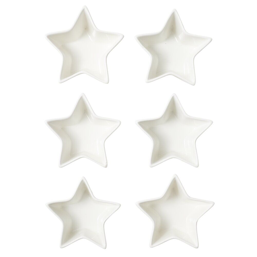 Service à vaisselle forme lune et étoile 9 pièces céramique blanche