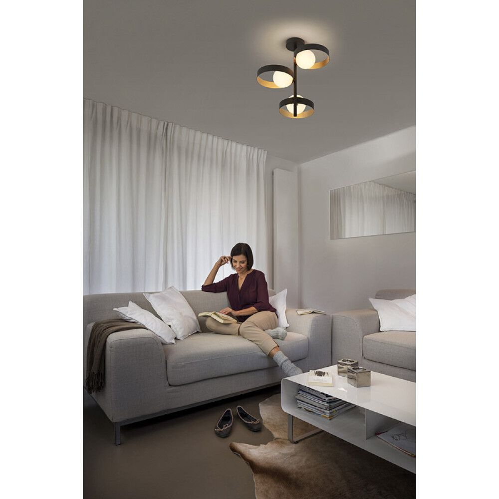 TAKLAMPE LEDVANCE MEMPHIS SVART/GULL