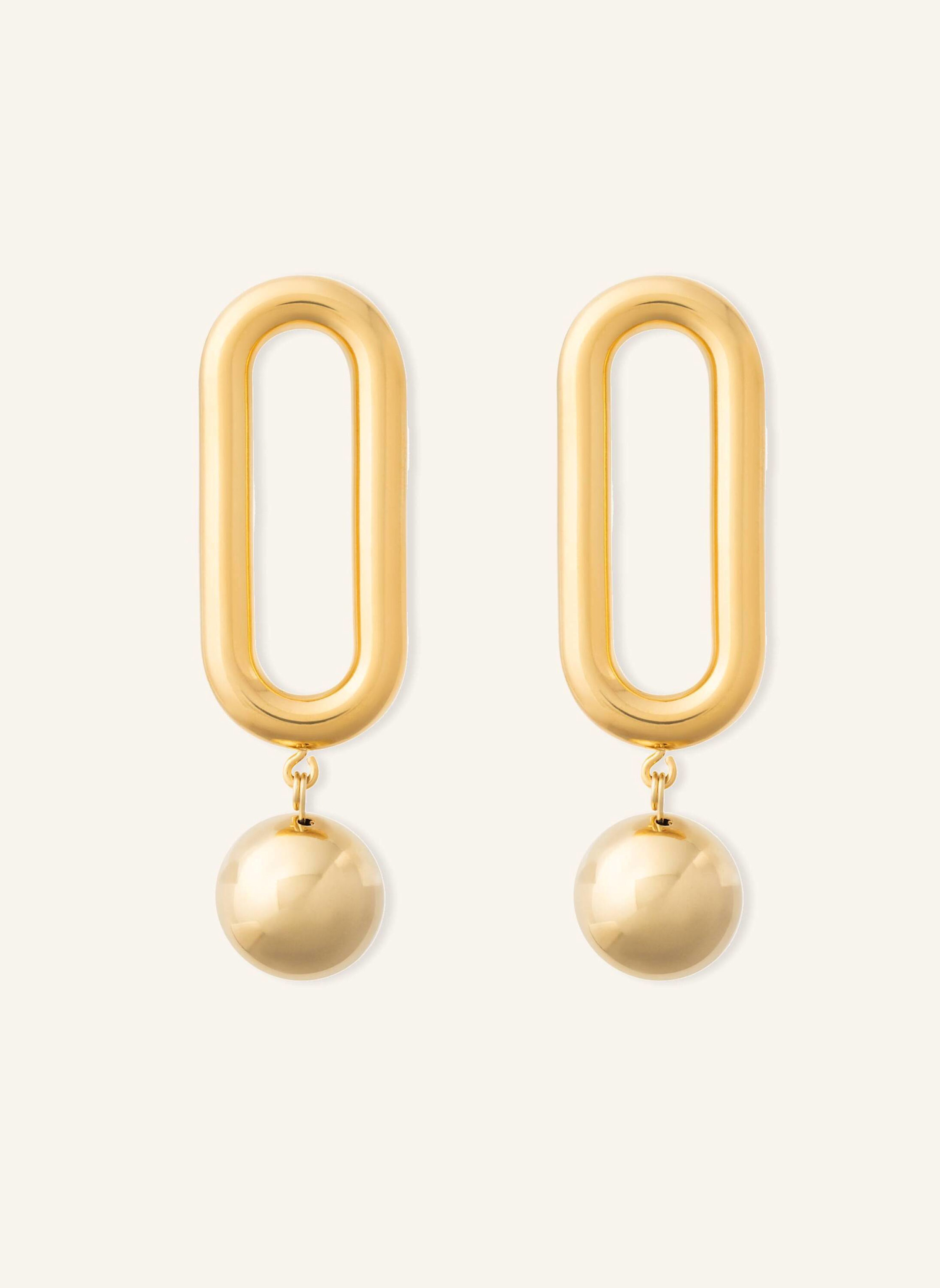 VANESSA BARONI Ohrhänger BOLD LINK BEAD EARRING GOLD by GLAMBOU