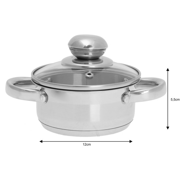 Garnek stalowy na indukcję gaz 0.5L 12cm INDUKCJA KINGHOFF