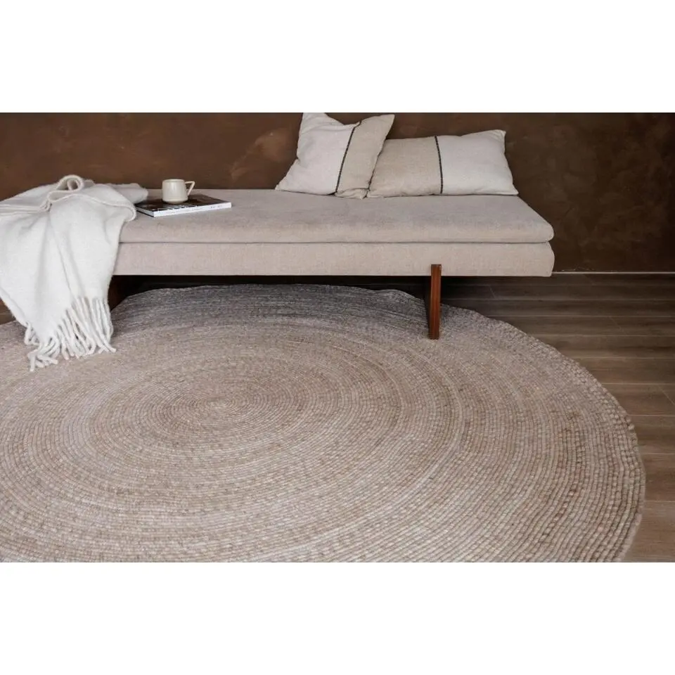 Interieur05 rond vloerkleed Gapo beige - 220 x 220 cm