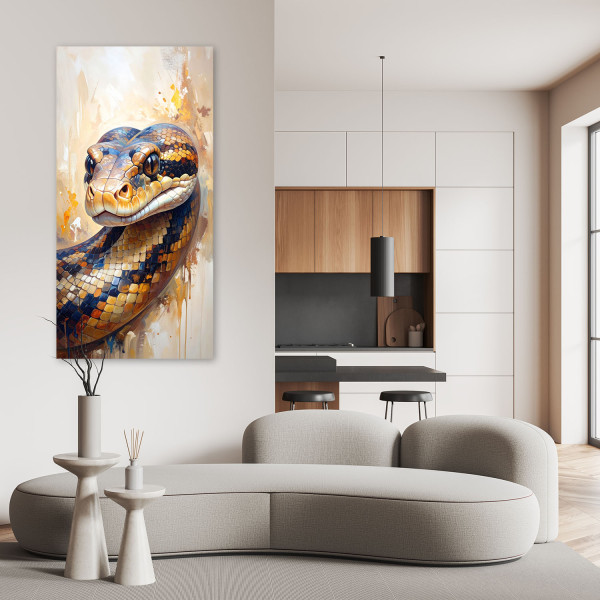 Feeby Obraz nowoczesny do salonu, Głowa Węża Zwierzęta Natura 40x80