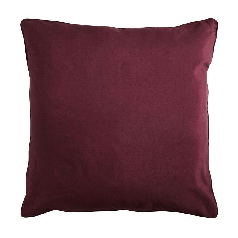 COTTON - Coussin de sol en polycoton rouge bourgogne 70x70