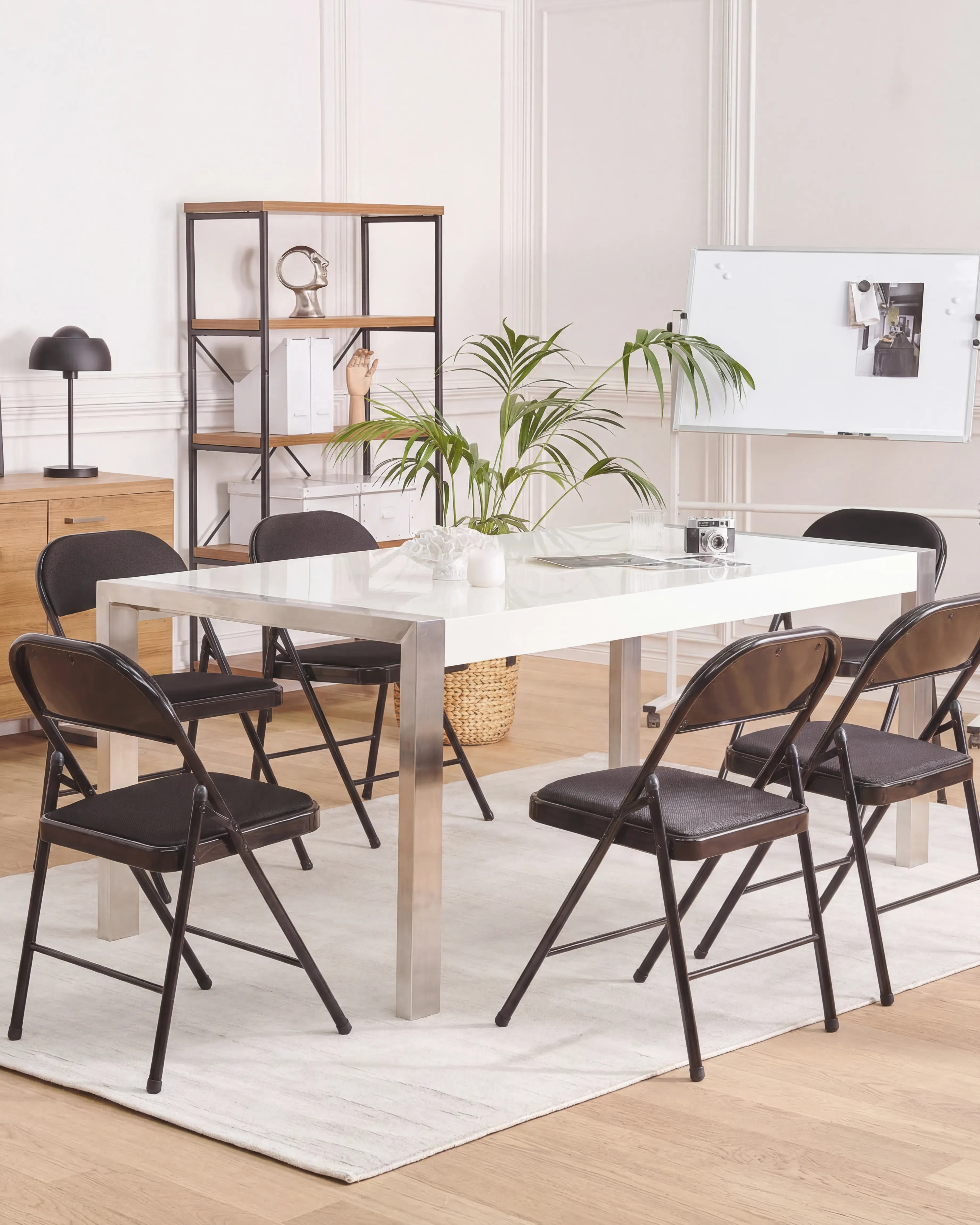 Set of 4 Folding Chairs SPARKS Metal Black