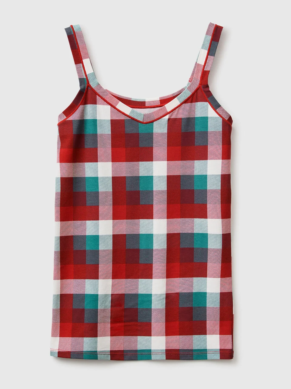 Christmas tank top with tartan print