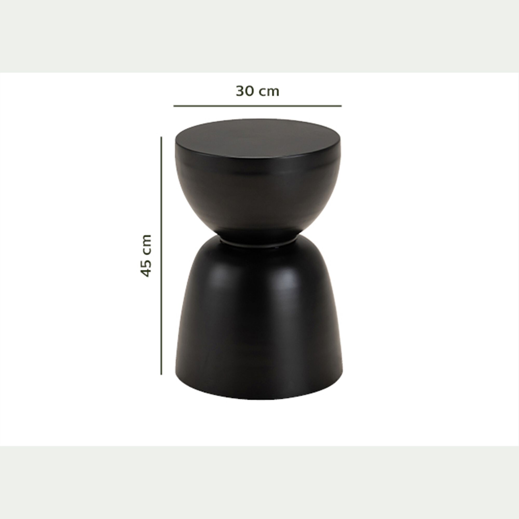 LAHNA - Bout de canapé en aluminium D30xH45cm - noir