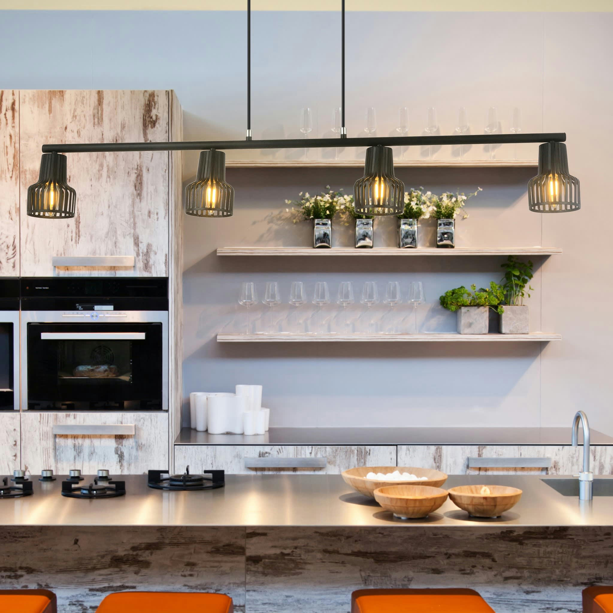 HOBART - Suspension en métal noir