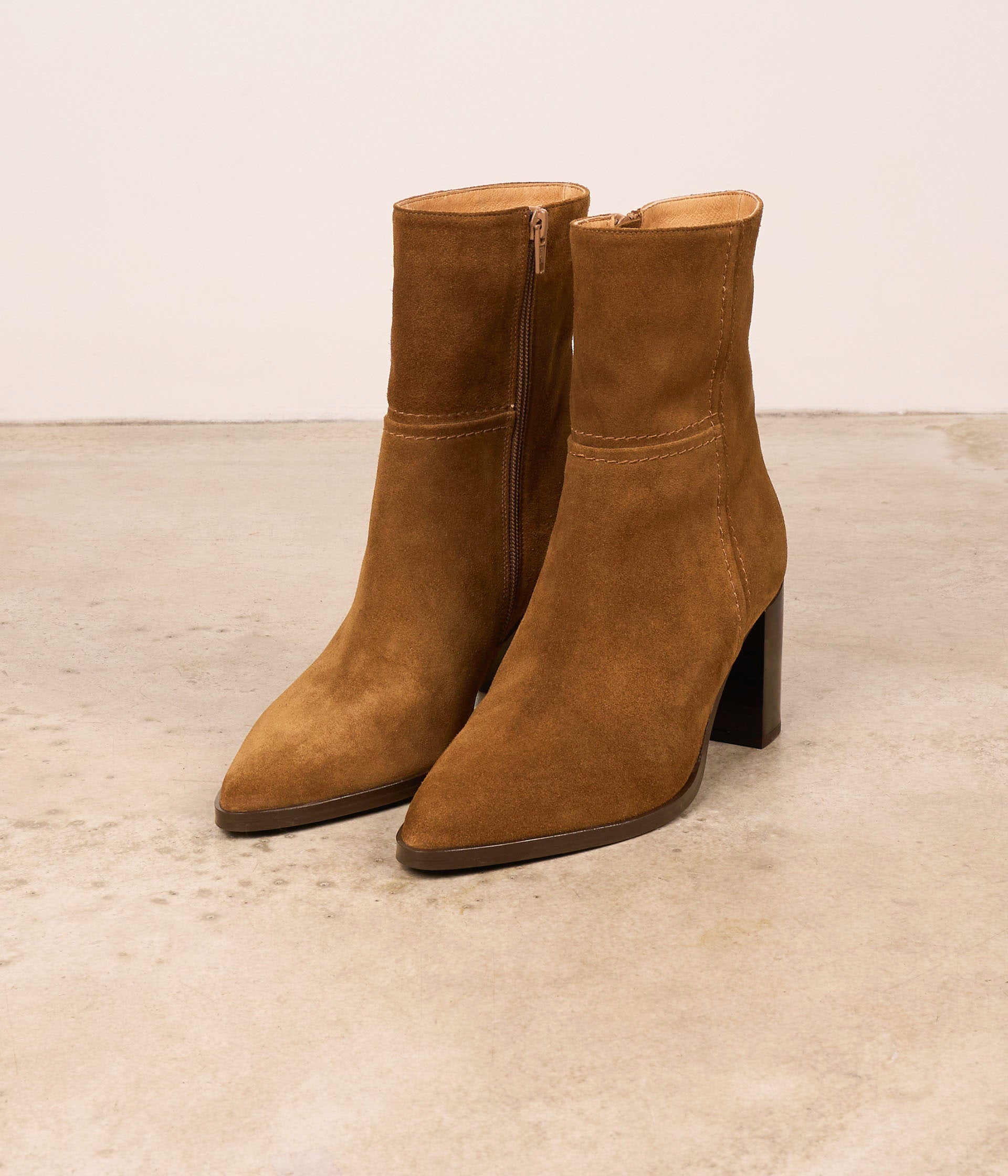 Boots velours camel Clémence