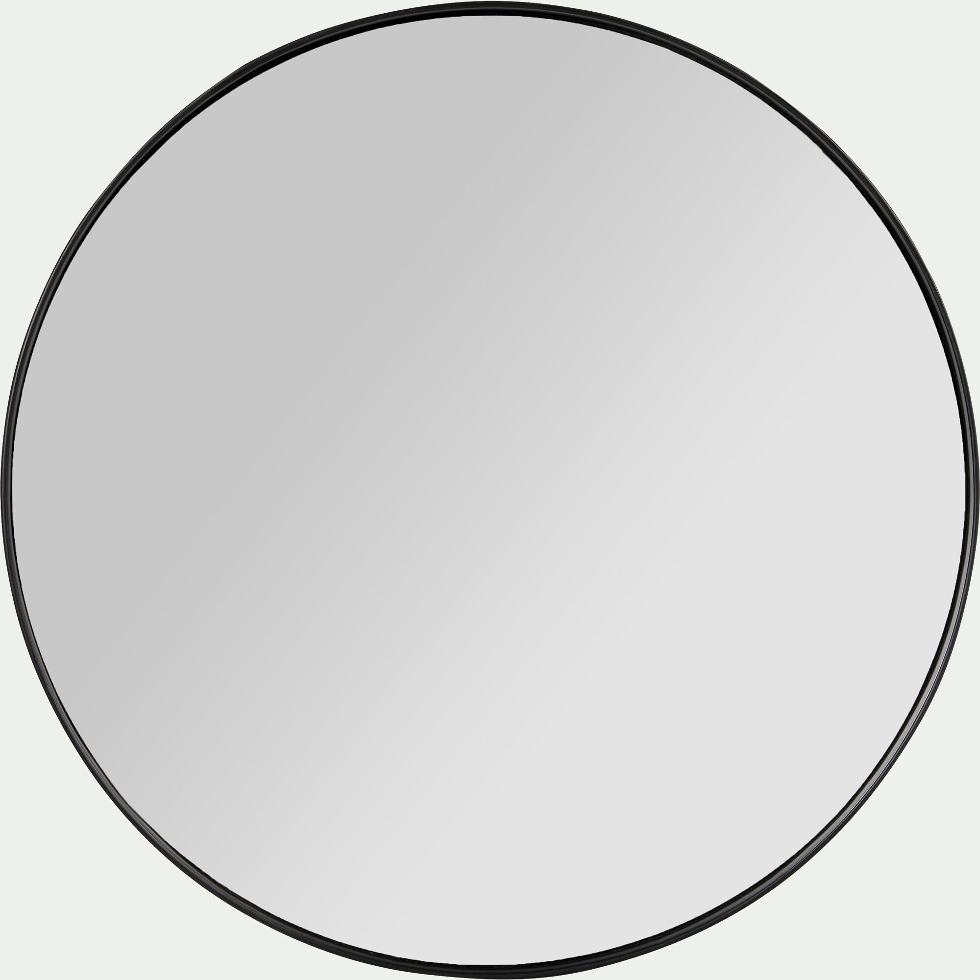 OUNDO - Miroir rond en bois noir D30cm