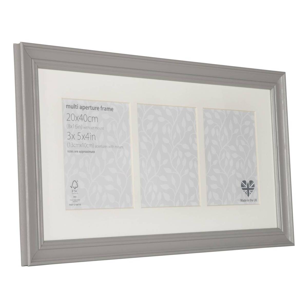 Vintage Grey Multi-Aperture Frame 20cm x 40cm