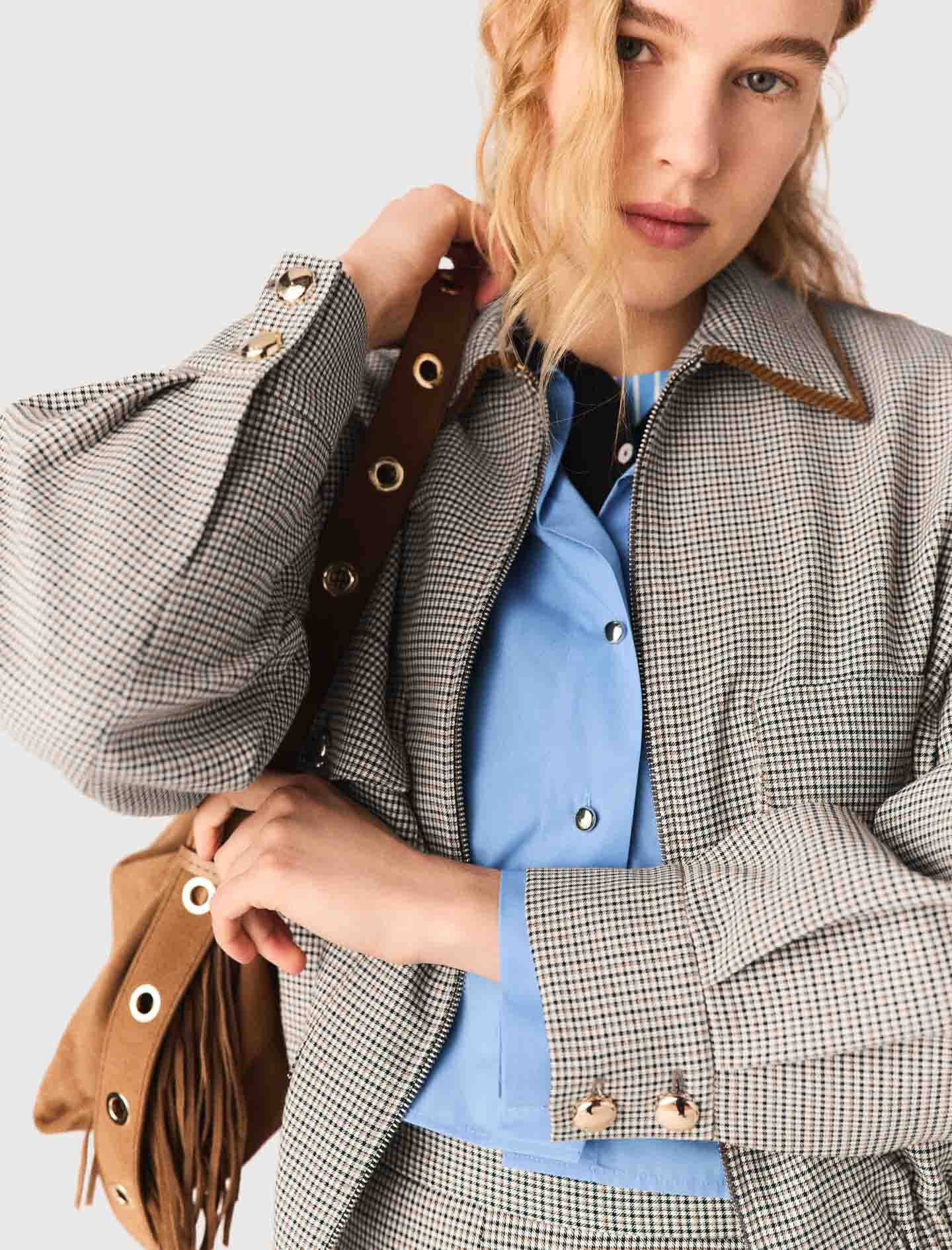 Blouson bomber à carreaux
