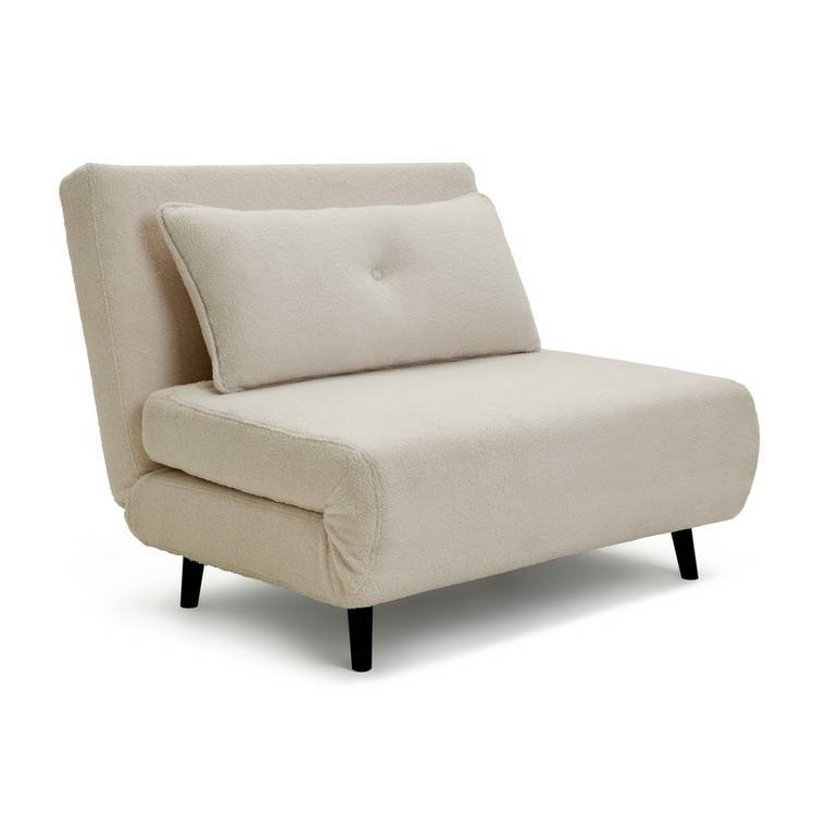 Habitat Roma Small Double Boucle Chairbed - Cream
