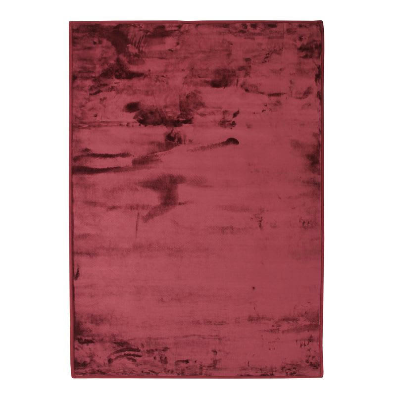 FLANELLE - Tapis extra-doux effet velours rouge foncé 120x170