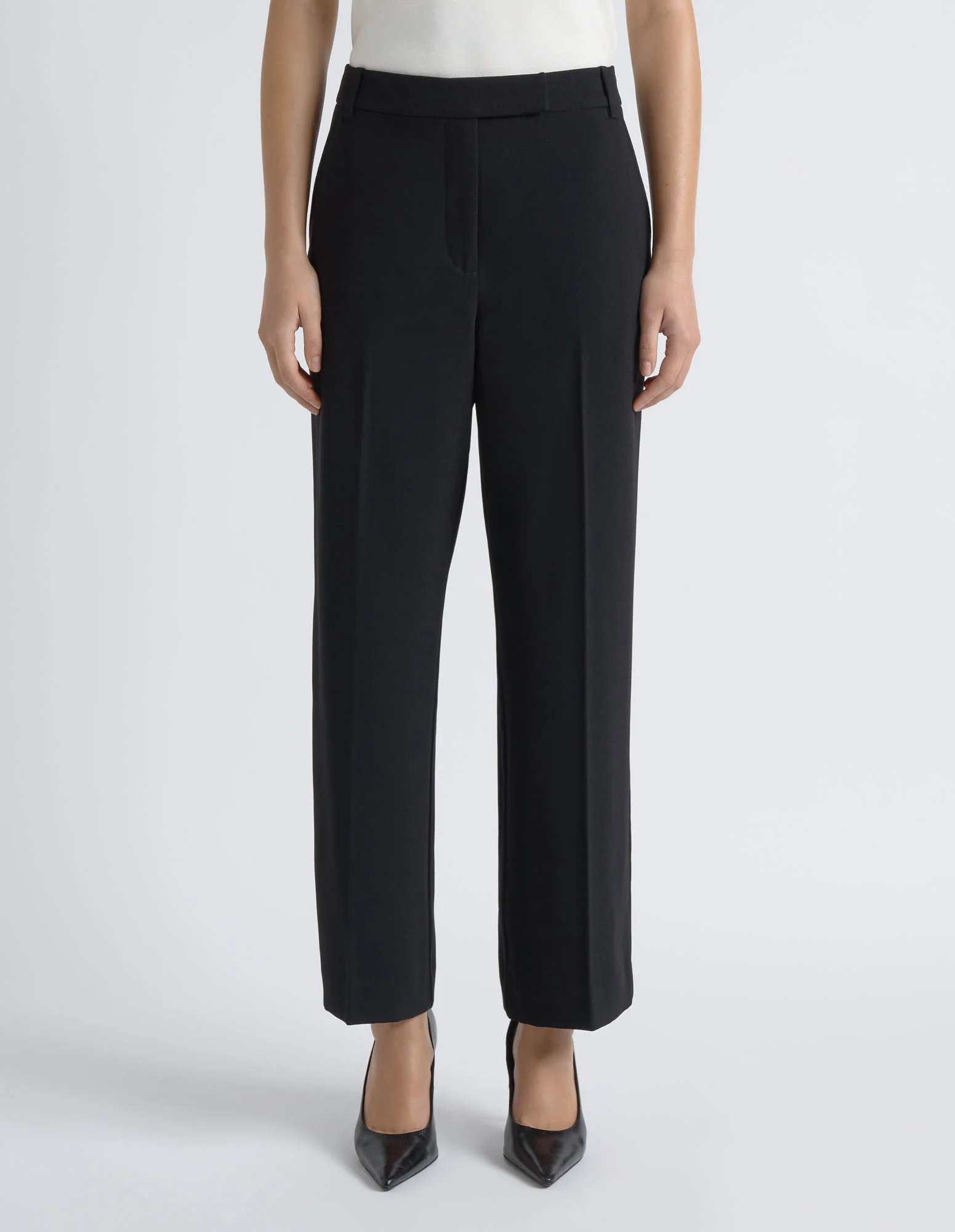 Crepe Straight Leg Pant