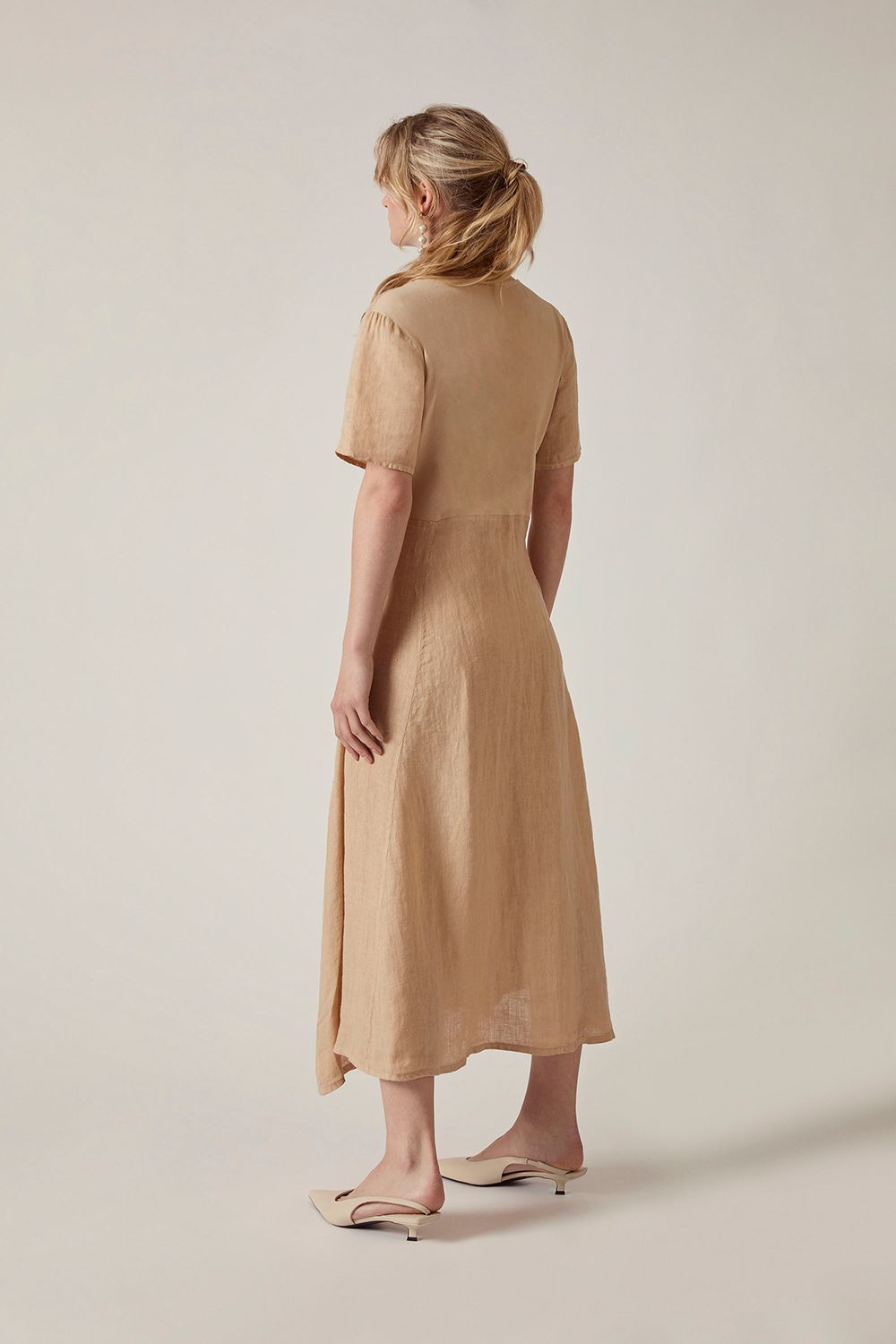 James Lakeland Sand Linen Midi Dress