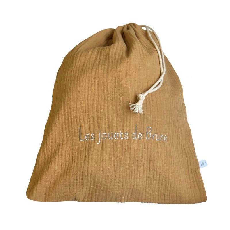 - Pochon en double gaze de coton camel