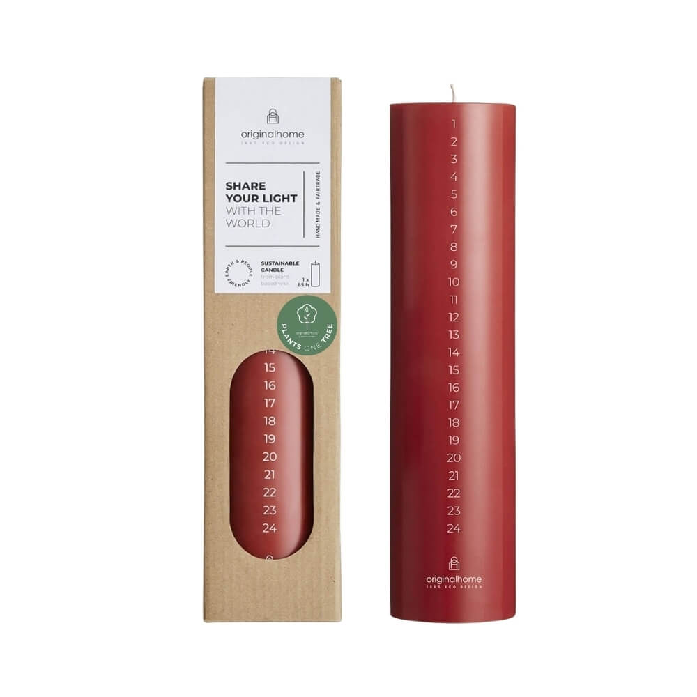 Originalhome adventskaars - 25 cm - rood