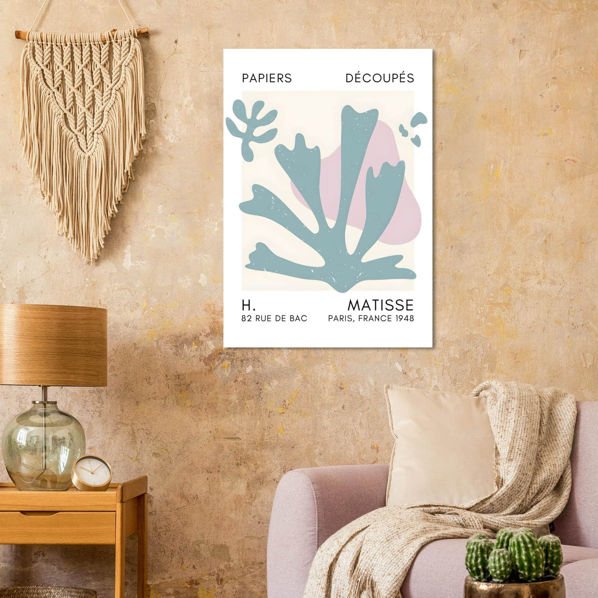 Artfulprints Poster Matisse – Abstract bloom turquoise  - 70x100 cm - Turquoise